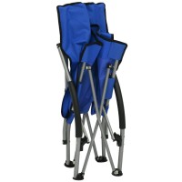 vidaXL Folding Beach Chairs 2 pcs Blue Fabric