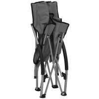 vidaXL Folding Beach Chairs 2 pcs Gray Fabric