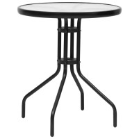 vidaXL Patio Table Black 脴23.6