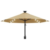 vidaXL Wall-mounted Parasol with LEDs and Metal Pole 118.1