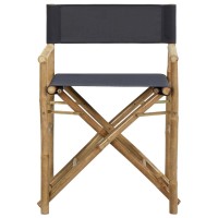 Vidaxl Folding Director'S Chairs 2 Pcs Dark Gray Bamboo And Fabric
