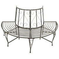 vidaXL Patio Half Round Tree Bench 63