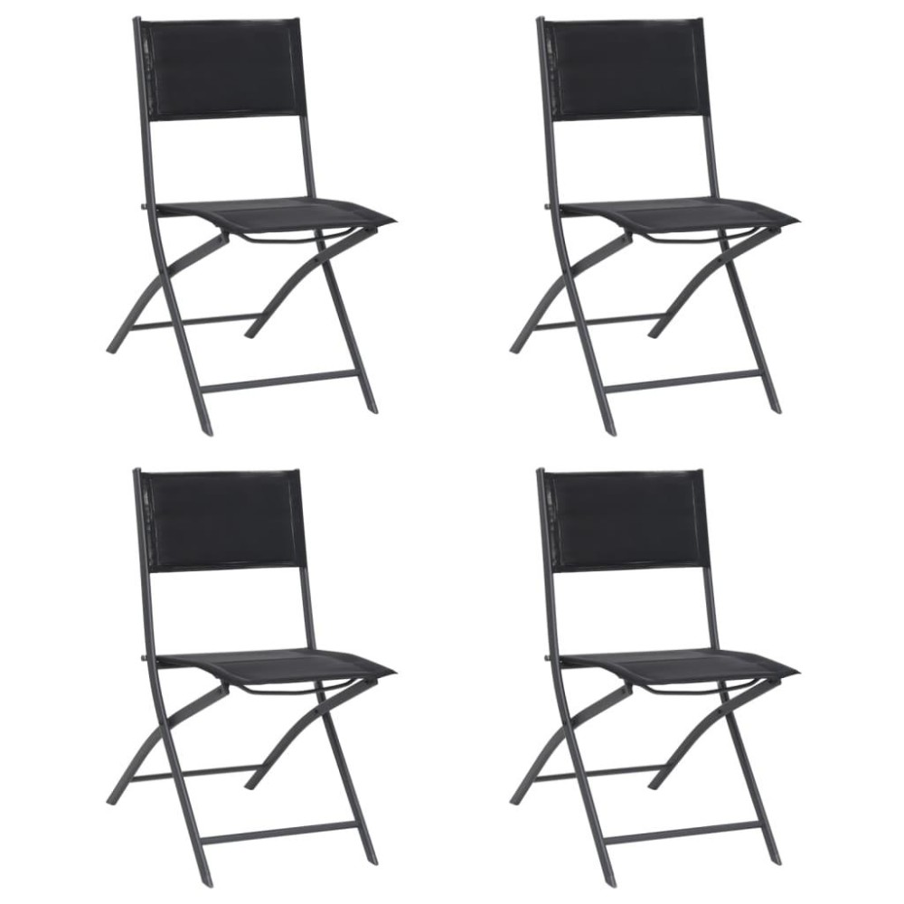 vidaXL Folding Patio Chairs 4 pcs Steel and Textilene