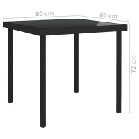 vidaXL Patio Dining Table Black 31.5