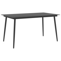 vidaXL Patio Dining Table Black 59.1