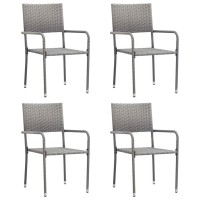 Vidaxl Patio Dining Chairs 4 Pcs Poly Rattan Anthracite