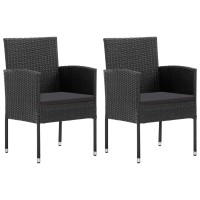 Vidaxl Patio Chairs 2 Pcs Poly Rattan Black