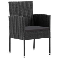 Vidaxl Patio Chairs 4 Pcs Poly Rattan Black