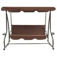 Vidaxl Outdoor Swing Bench With Canopy Coffee