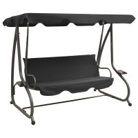 Vidaxl Outdoor Swing Bench With Canopy Anthracite