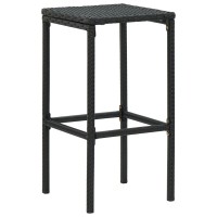 Vidaxl Bar Stools With Cushions 6 Pcs Black Poly Rattan