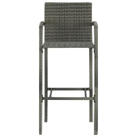 Vidaxl Bar Stools 2 Pcs Gray Poly Rattan