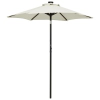 vidaXL Parasol with LED Lights Sand 78.7