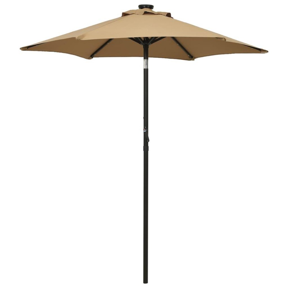 vidaXL Parasol with LED Lights Taupe 78.7