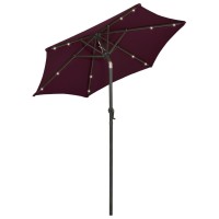 vidaXL Parasol with LED Lights Bordeaux Red 78.7