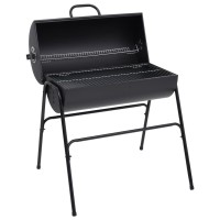 vidaXL Barrel Grill with 2 Cooking Grids Black 31.5