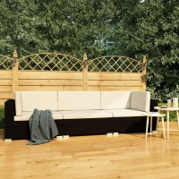 Vidaxl 3 Piece Patio Sofa Set With Cushions Poly Rattan Black