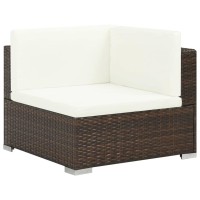 Vidaxl 7 Piece Patio Lounge Set With Cushions Poly Rattan Brown