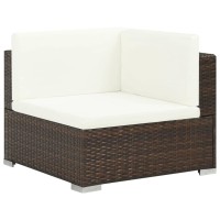 Vidaxl 6 Piece Patio Lounge Set With Cushions Poly Rattan Brown