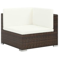 Vidaxl 6 Piece Patio Lounge Set With Cushions Poly Rattan Brown