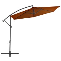 vidaXL Cantilever Umbrella with Aluminum Pole Terracotta 118.1