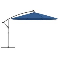 vidaXL Cantilever Umbrella with LED Lights Azure Blue 137.8