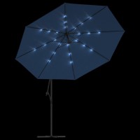 vidaXL Cantilever Umbrella with LED Lights Azure Blue 137.8