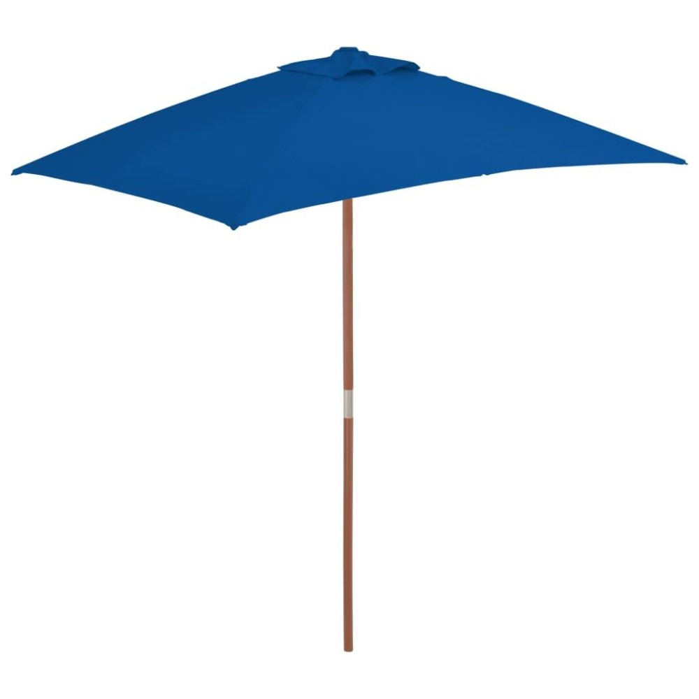 vidaXL Outdoor Parasol with Wooden Pole Blue 59.1