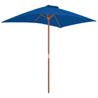 vidaXL Outdoor Parasol with Wooden Pole Blue 59.1