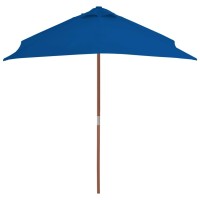 vidaXL Outdoor Parasol with Wooden Pole Blue 59.1