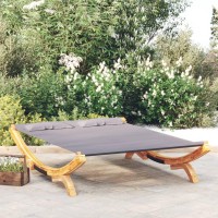 Vidaxl Patio Lounge Bed 65X74.2X18.1 Solid Bent Wood Anthracite