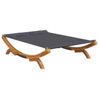 Vidaxl Patio Lounge Bed 65X74.2X18.1 Solid Bent Wood Anthracite