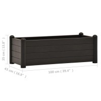 vidaXL Garden Raised Bed PP Anthracite 39.4