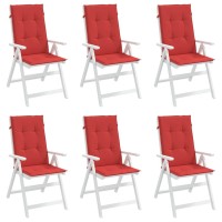 vidaXL Garden Highback Chair Cushions 6 pcs Red 47.2