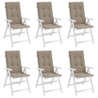 vidaXL Garden Highback Chair Cushions 6 pcs Taupe 47.2