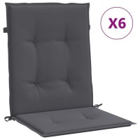 vidaXL Garden Lowback Chair Cushions 6 pcs Anthracite 39.4