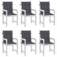 vidaXL Garden Lowback Chair Cushions 6 pcs Anthracite 39.4
