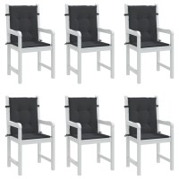vidaXL Garden Lowback Chair Cushions 6 pcs Black 39.4