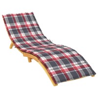 vidaXL Sun Lounger Cushion Red Check Pattern 78.7