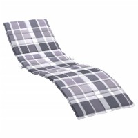 vidaXL Sun Lounger Cushion Gray Check Pattern 78.7