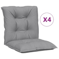 vidaXL Garden Lowback Chair Cushions 4 pcs Gray 39.4