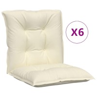 vidaXL Garden Lowback Chair Cushions 6 pcs Cream 39.4