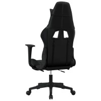 vidaXL Gaming Chair with Footrest Black Faux Leather