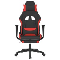 Vidaxl Gaming Chair With Footrest Black And Red Fabric