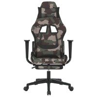 Vidaxl Gaming Chair With Footrest Camouflage And Black Fabric