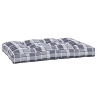 vidaXL Pallet Cushion Gray Check Pattern 47.2
