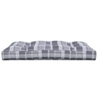 vidaXL Pallet Cushion Gray Check Pattern 47.2
