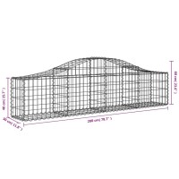 vidaXL Arched Gabion Baskets 4 pcs 78.7