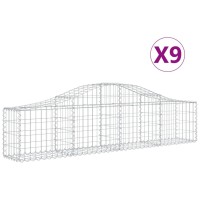 vidaXL Arched Gabion Baskets 9 pcs 78.7