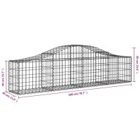 vidaXL Arched Gabion Baskets 9 pcs 78.7